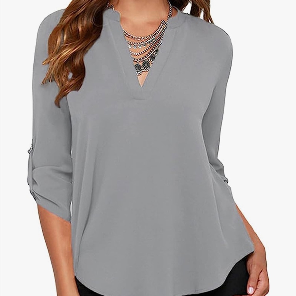Rosewear cuffed sleeve business casual blouse Size XL